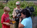 Filming at Helping Hands Garden
